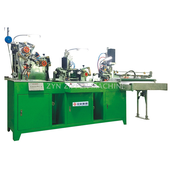 HY-880J 全自動金屬拉鏈三段工序連體機（穿頭、上止、切斷）